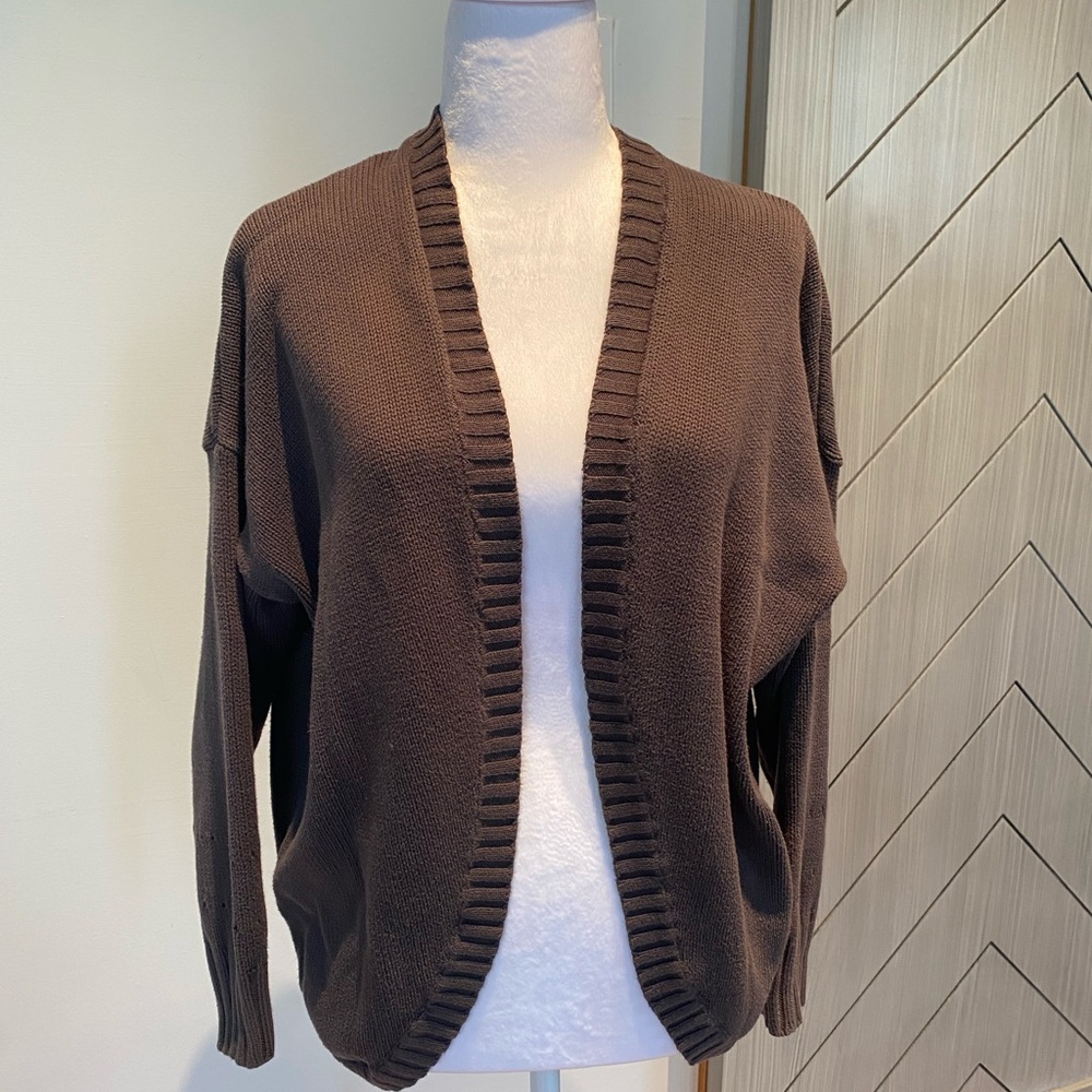 tentree Earthy Brown Open Cardigan size small